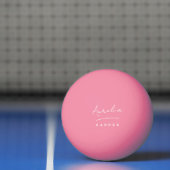 Roze monogram naam gepersonaliseerd pingpongbal (Net)