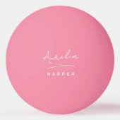 Roze monogram naam gepersonaliseerd pingpongbal (Voorkant)