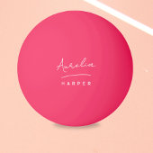 Roze monogram naam gepersonaliseerd pingpongbal