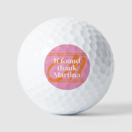 Roze monogram naam grappig golfballen