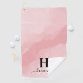 Roze Monogram Naam Initiaal Golfhanddoek (Insitu)