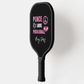 Roze monogram Naam Modern Peace Love Pickleball Paddle (Links)