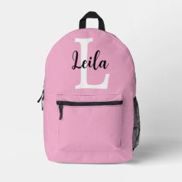 Roze Monogram Naam Script Persoonlijk Ontwerp Bedrukte Rugzak