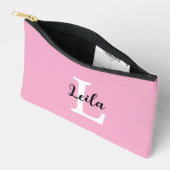 Roze Monogram Naam Script Persoonlijk Ontwerp Etui (Open)