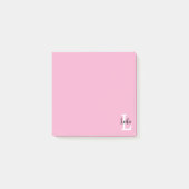 Roze Monogram Naam Script Persoonlijk Ontwerp Post-it® Notes (Voorkant)