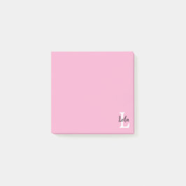 Roze Monogram Naam Script Persoonlijk Ontwerp Post-it® Notes