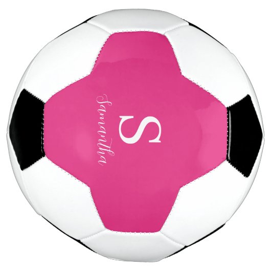 Roze Monogram Naam Voetbal (Gedraaid)