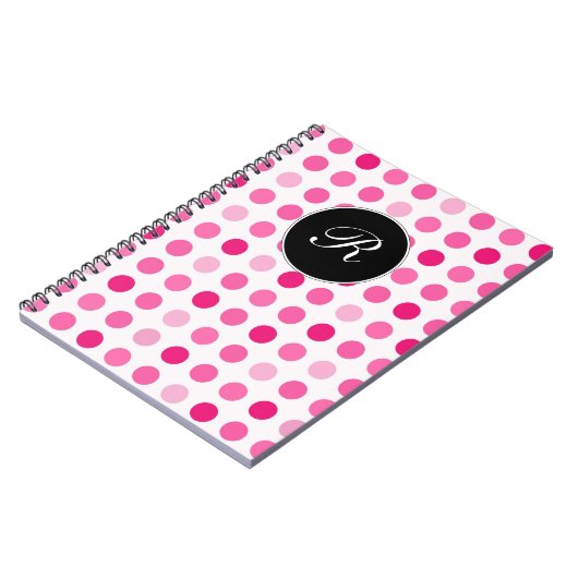 Roze monogram notebook Journal Notitieboek (Linkerzijde)