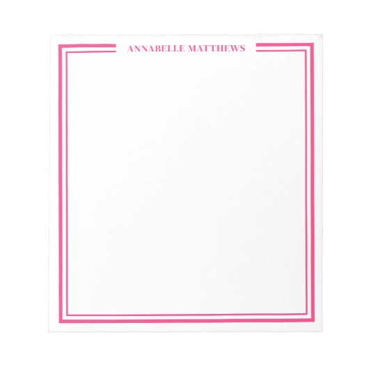 Roze Monogram Notitieblok (Voorkant)