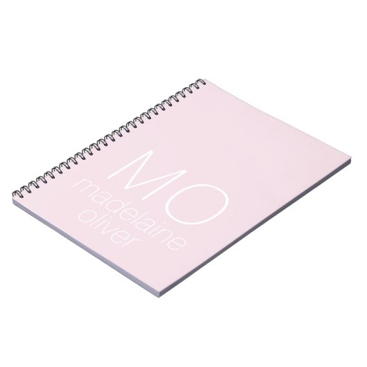 Roze Monogram Notitieboek Journal Custom Initiaal (Linkerzijde)