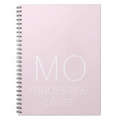 Roze Monogram Notitieboek Journal Custom Initiaal (Voorkant)