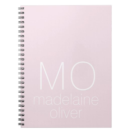 Roze Monogram Notitieboek Journal Custom Initiaal (Voorkant)