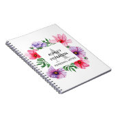 Roze Monogram op maat gepersonaliseerd gif Notitieboek (Rechterzijde)