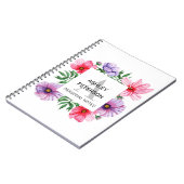 Roze Monogram op maat gepersonaliseerd gif Notitieboek (Linkerzijde)