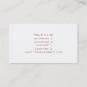 Roze monogram op roos gouden marmer visitekaartje (Achterkant)