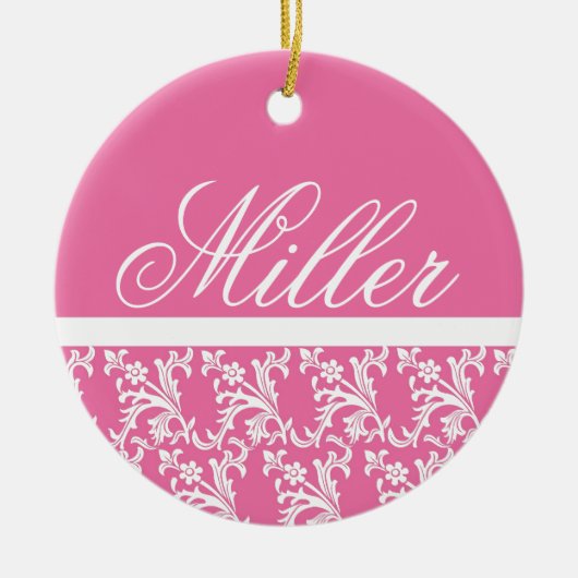 Roze monogram Ornament (Voorkant)
