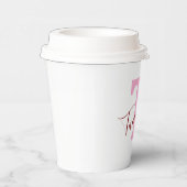 Roze Monogram Papieren Bekers | Aangepaste Naam (Rechts)