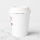 Roze Monogram Papieren Bekers | Eigen Naam (Links)