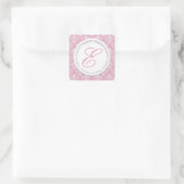 Roze Monogram Party Favor Stickers (Tas)