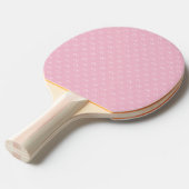 Roze monogram patroon wit licht elegant tafeltennisbatje (Voorkant Gekanteld)