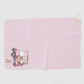 Roze Monogram Persoonlijk Ontwerp Aangepast Cadeau Golfhanddoek (Horizontaal)