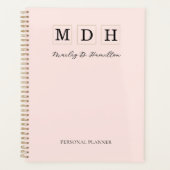 Roze Monogram Persoonlijk Planner (Voorkant)