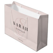Roze Monogram Persoonlijke Bruidsmeisje Groot Cadeauzakje (Voorkant Gekanteld)