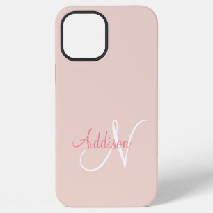 Roze Monogram Persoonlijke Elegantie iPhone 12 Pro Max Hoesje
