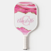 Roze monogram pickleball paddle (Achterkant)