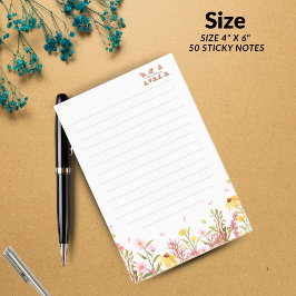 Roze Monogram Post-it Notities | Minimalistische C Post-it® Notes
