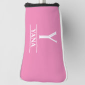 Roze Monogram Putter Golf Headcover (Draai 90)