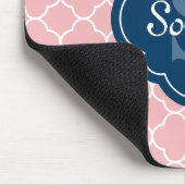 Roze monogram Quatrefoil Pattern Muismat (Hoek)