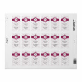 roze monogram retouretiket etiket (Full Sheet)