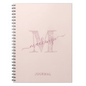 Roze monogram Robuust afbeelding op maat Notitieboek (Voorkant)