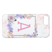 Roze Monogram Rose Bouquet Case-Mate iPhone Case (Achterkant (Horizontaal))