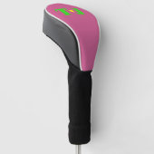 Roze Monogram Roze Golfheadcover (Schuin)