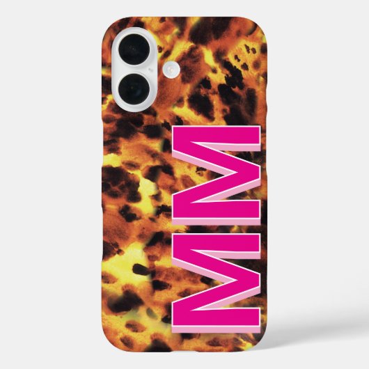 Roze monogram schildpad Case-Mate iPhone case (Achterkant)