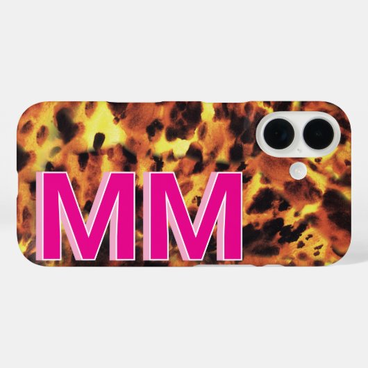 Roze monogram schildpad Case-Mate iPhone case (Achterkant (horizontaal))