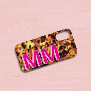 Roze Monogram Schildpadmotief iPhone 16 Hoesje