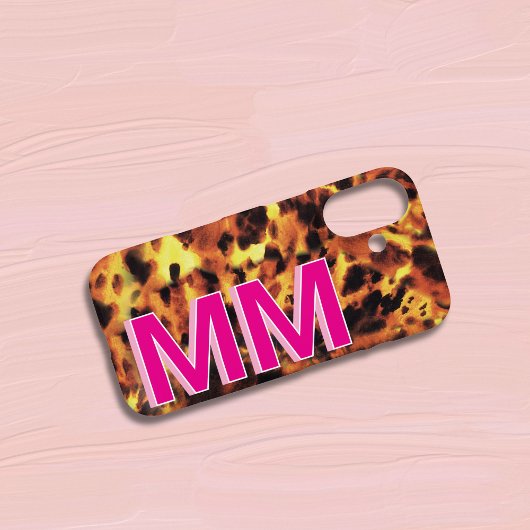 Roze Monogram Schildpadmotief Case-Mate iPhone Case
