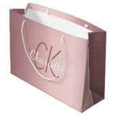 Roze monogram schrift modern elegant groot cadeauzakje (Achterkant Gekanteld)