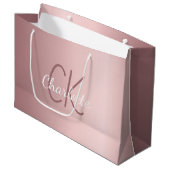 Roze monogram schrift modern elegant groot cadeauzakje (Voorkant Gekanteld)