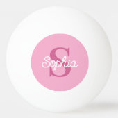 Roze Monogram Script Naam Dames Pingpongbal (Voorkant)