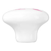 Roze Monogram Script Persoonlijke Naam Ladeschijf Keramische Knop (Zijkant)