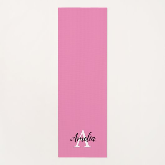Roze monogram script Yoga Mat (Voorkant)