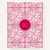 Roze Monogram Sheashell Koraal Elegant Chic Notitieboek (Voorkant)