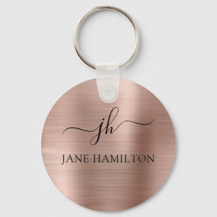 Roze Monogram Sleutelhanger