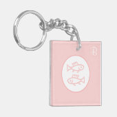 Roze monogram sleutelhangers - Dierenriem - Vissen (Voorkant Links)