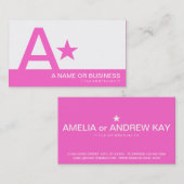 roze monogram ster visitekaartje (Voorkant / Achterkant)