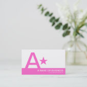 roze monogram ster visitekaartje (Staand voorkant)